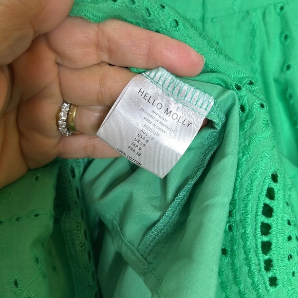 HELLO MOLLY WINERY ON THE COAST MAXI DRESS GREEN SzM US6 - Picture 8 of 8